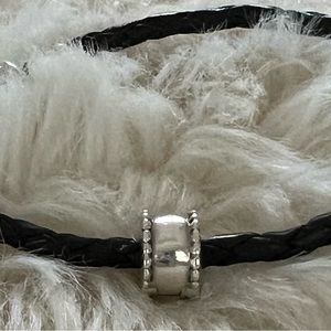 Pandora Sterling Silver Clip w/ Beaded Edge